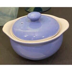 Vintage Blue Hall Covered Casserole Dish with Vent Hole